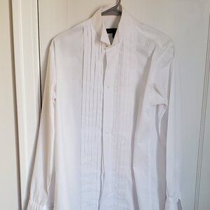 Joseph & Feiss Tuxedo Shirt 15/34-35 Pleated Front, Wingtip Collar, French Cuffs